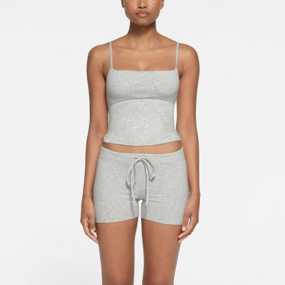 COTTON JERSEY CAMI - LIGHT HEATHER GREY