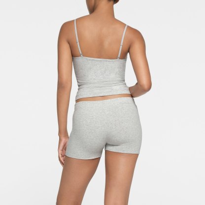 COTTON JERSEY CAMI - LIGHT HEATHER GREY - image 3