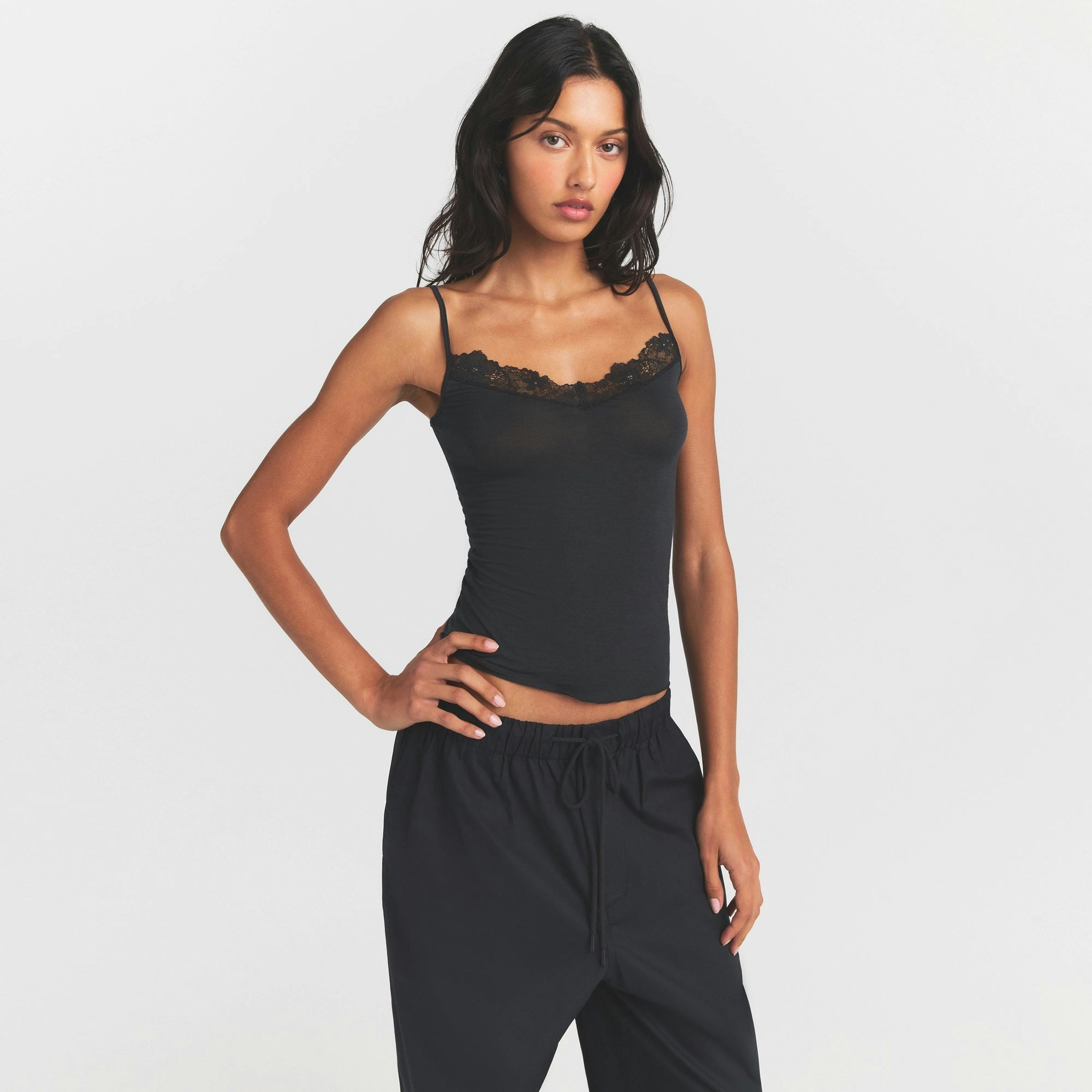 SHEER MODAL LACE CAMI - ONYX - image 17
