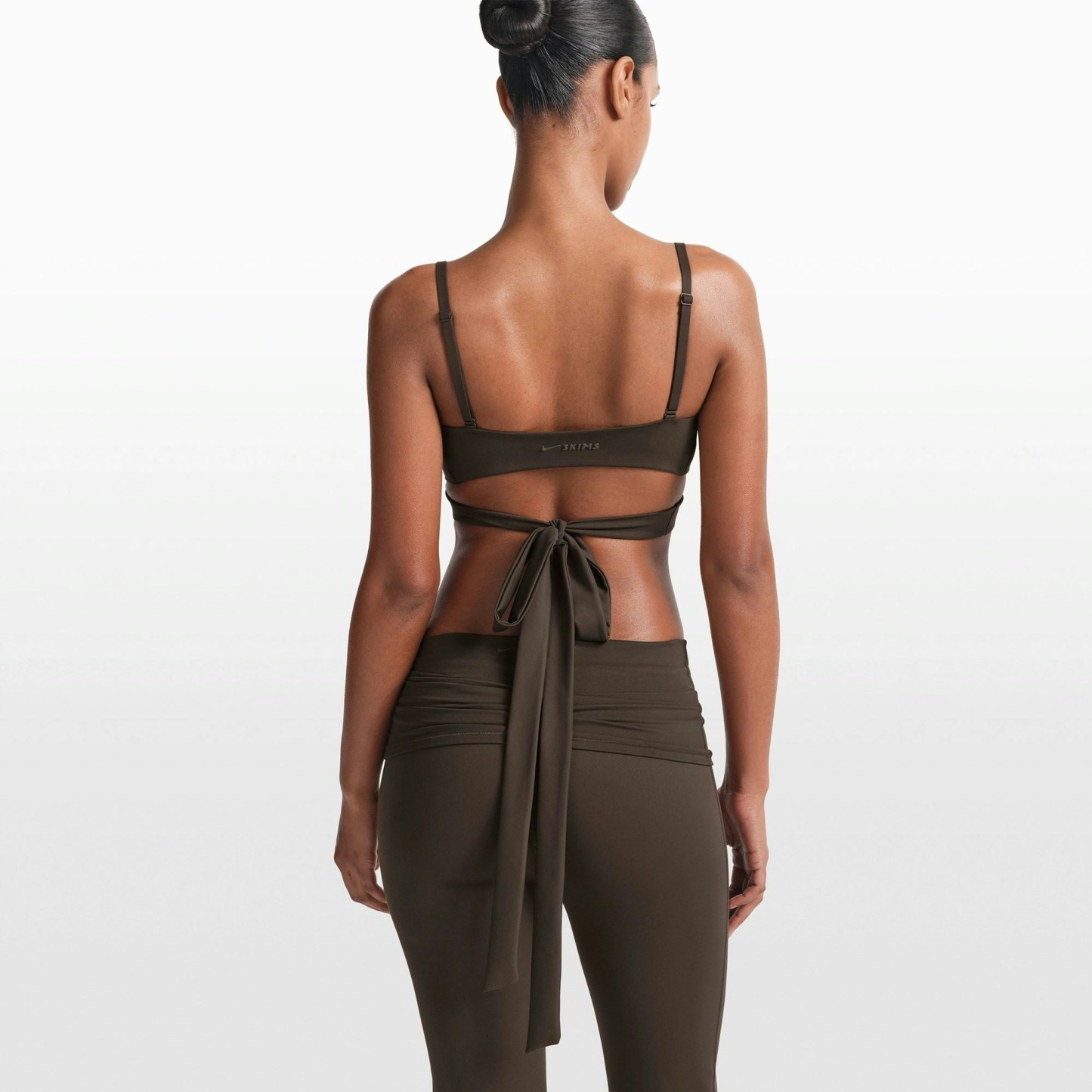 NikeSKIMS MATTE WRAP FRONT BRA - DARK SEPIA - image 12