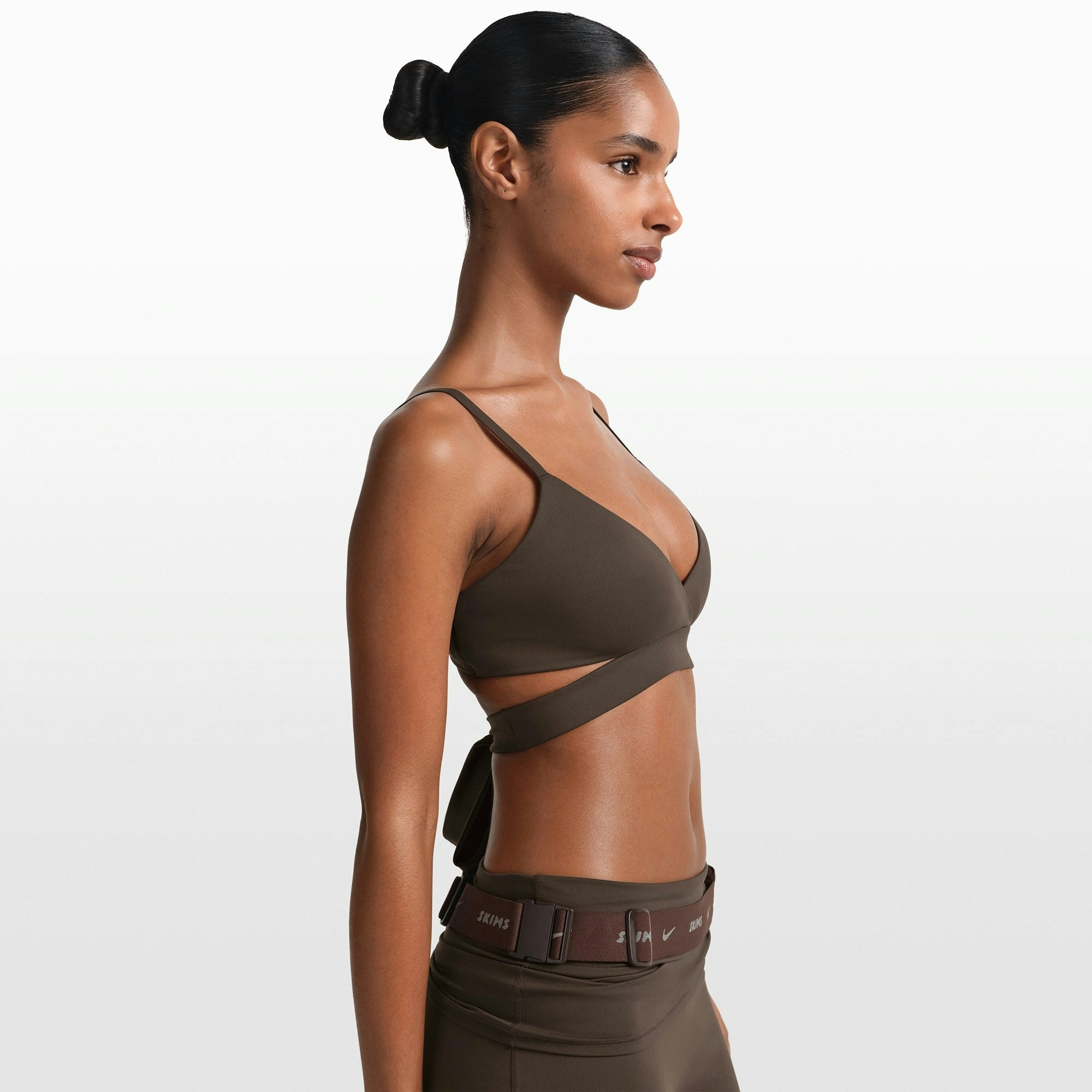 NikeSKIMS MATTE WRAP FRONT BRA - DARK SEPIA - image 11