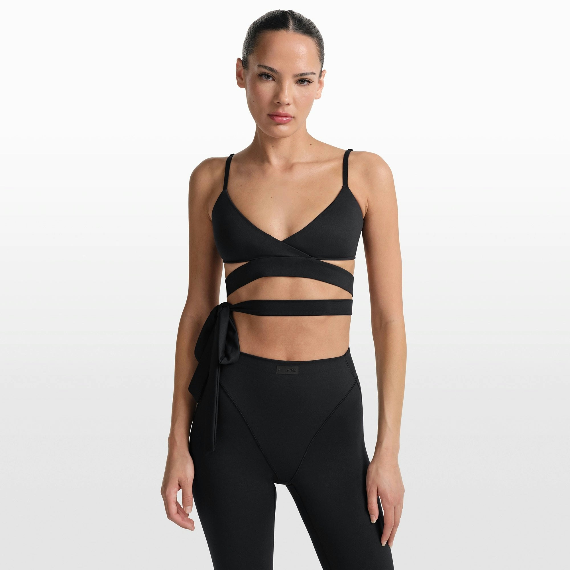NikeSKIMS MATTE WRAP FRONT BRA - OBSIDIAN - image 2