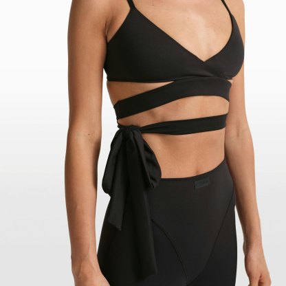 NikeSKIMS MATTE WRAP FRONT BRA - OBSIDIAN - image 3