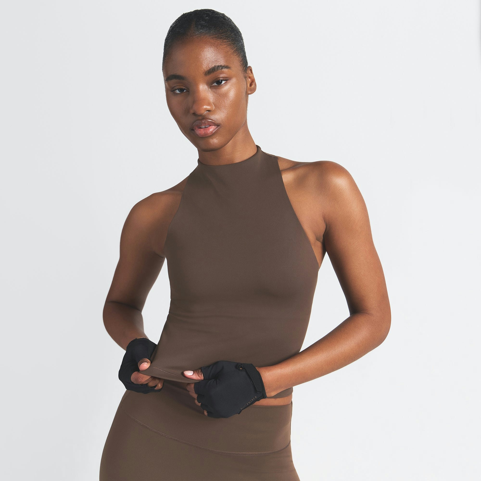 NikeSKIMS MATTE MOCK NECK RACER TANK - DARK SEPIA - image 8