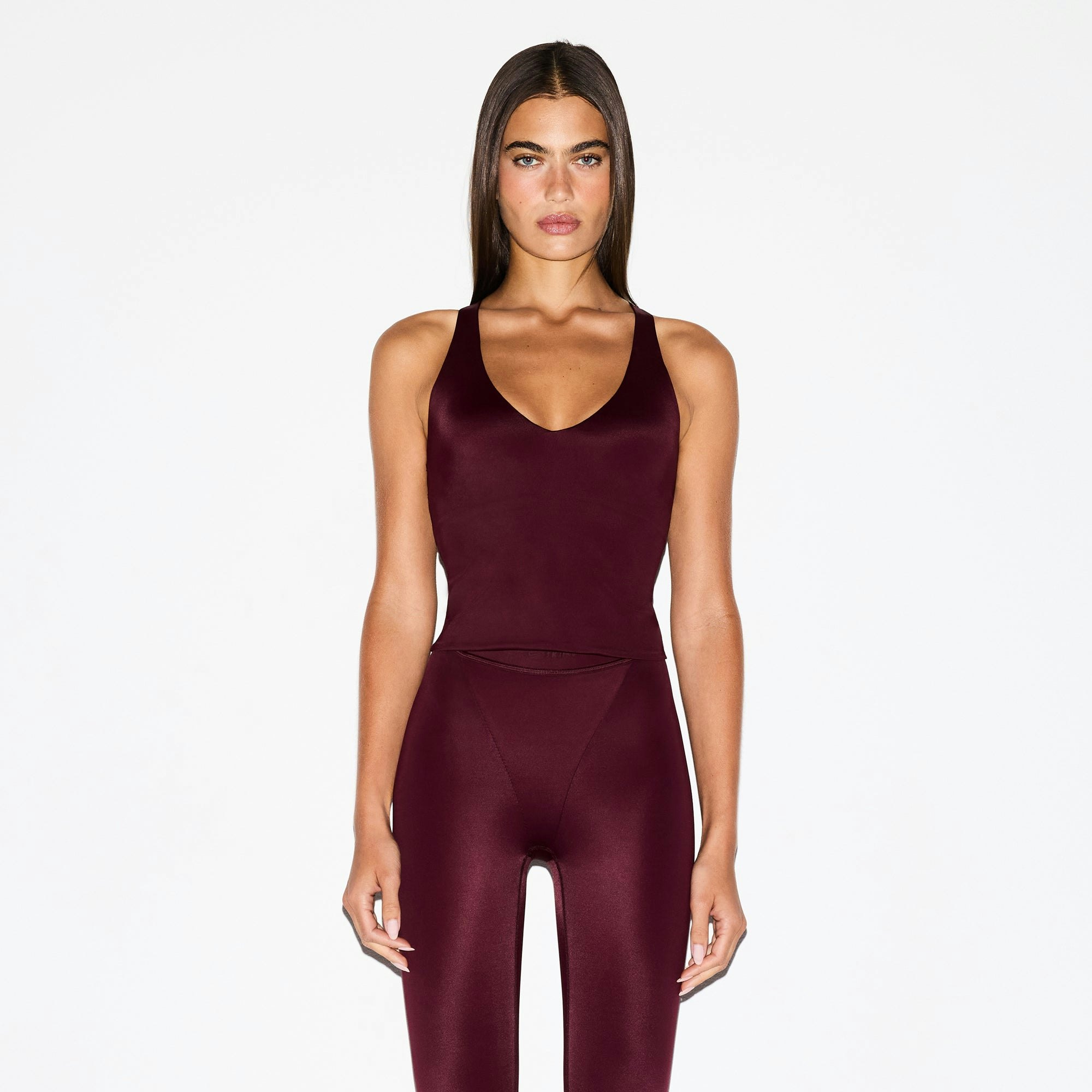 NikeSKIMS SHINE V-NECK TANK - CURRANT - image 23