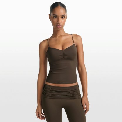 NikeSKIMS MATTE SHIRRED FRONT TANK - DARK SEPIA - image 10