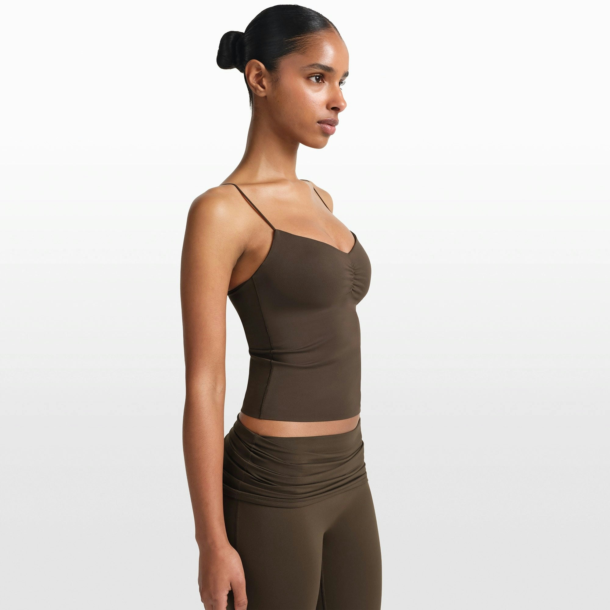NikeSKIMS MATTE SHIRRED FRONT TANK - DARK SEPIA - image 11