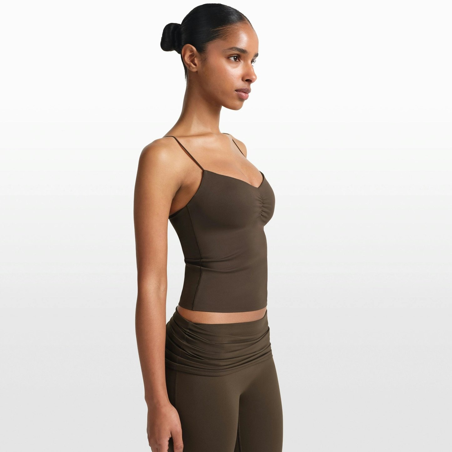 NikeSKIMS MATTE SHIRRED FRONT TANK - DARK SEPIA - image 11