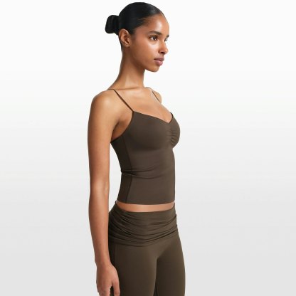 NikeSKIMS MATTE SHIRRED FRONT TANK - DARK SEPIA - image 11
