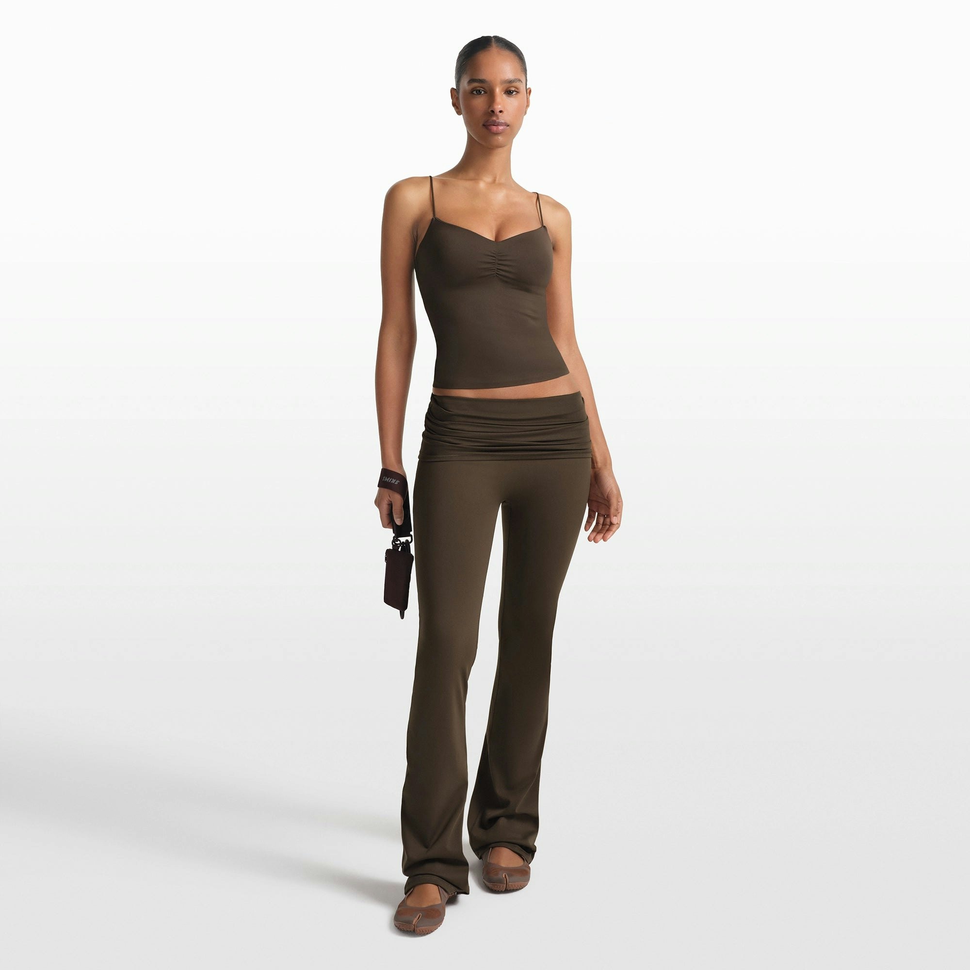 NikeSKIMS MATTE SHIRRED FRONT TANK - DARK SEPIA - image 9