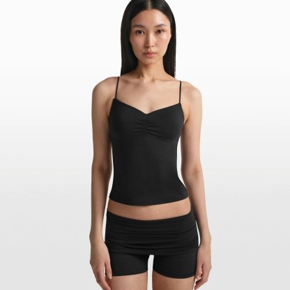 NikeSKIMS MATTE SHIRRED FRONT TANK - OBSIDIAN - image 2