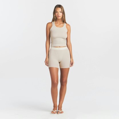 COTTON RIB SCOOP NECK TANK - STONE - image 6