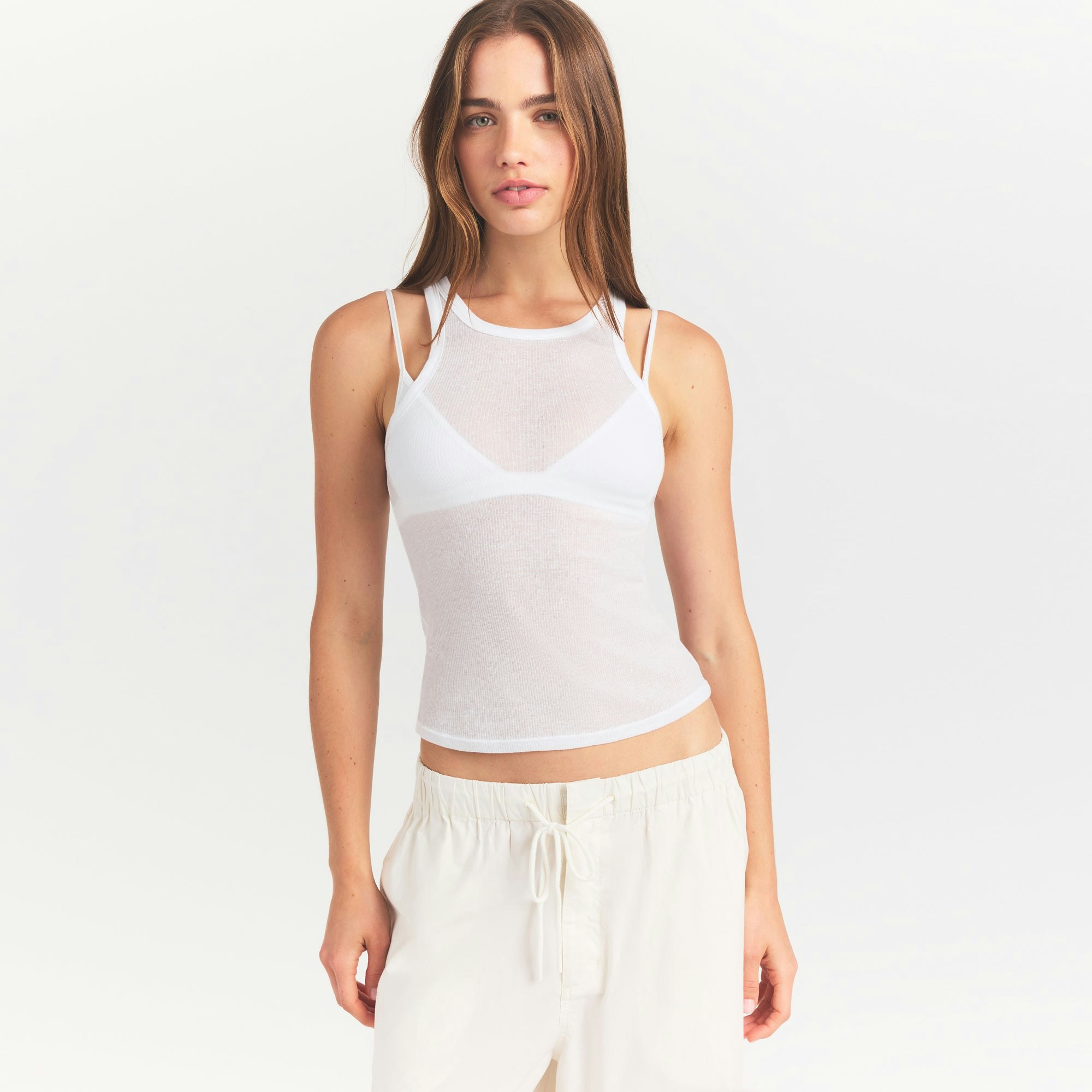 SHEER RIB TANK - SNOW - image 7