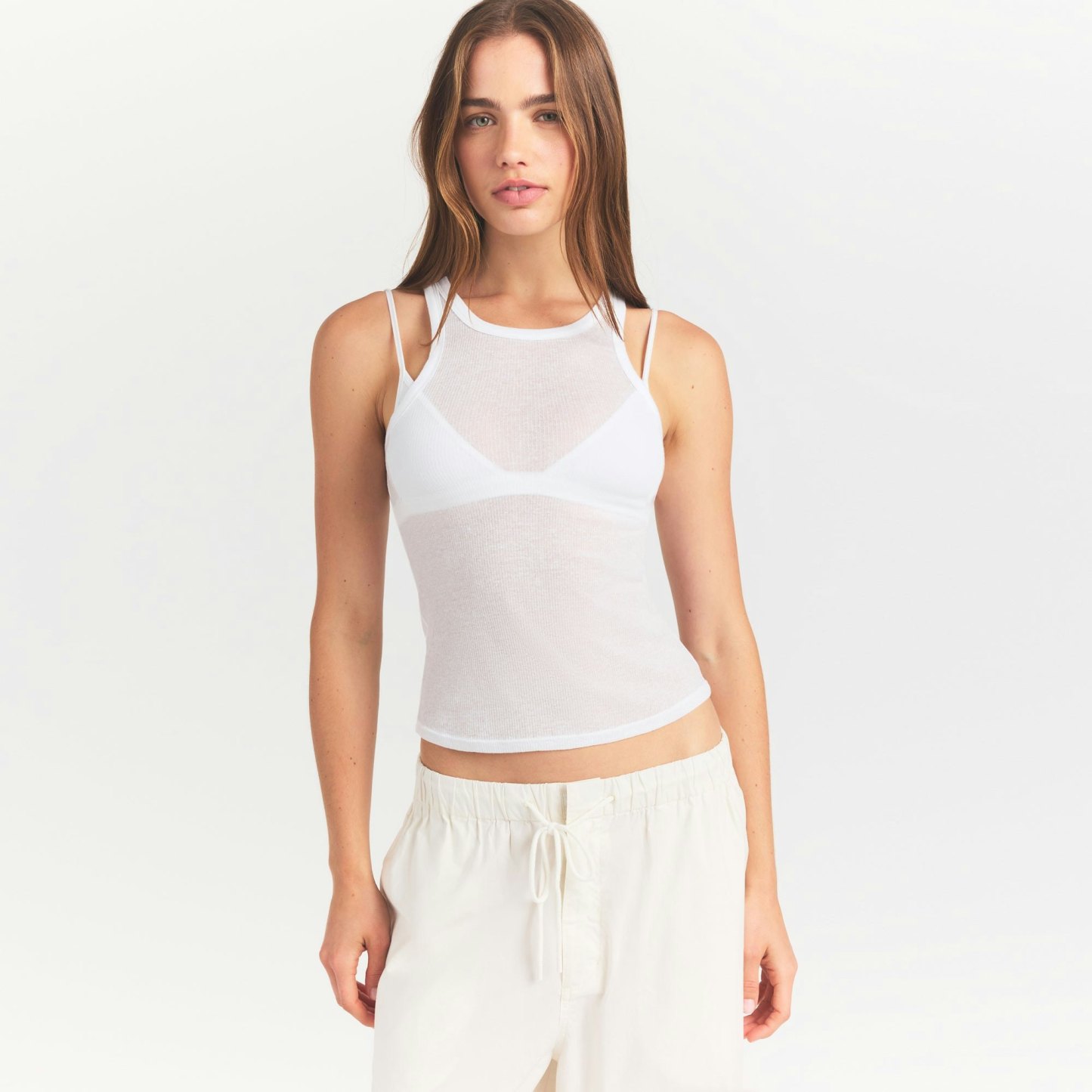 SHEER RIB TANK - SNOW - image 7