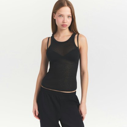 SHEER RIB TANK - SOOT - image 12