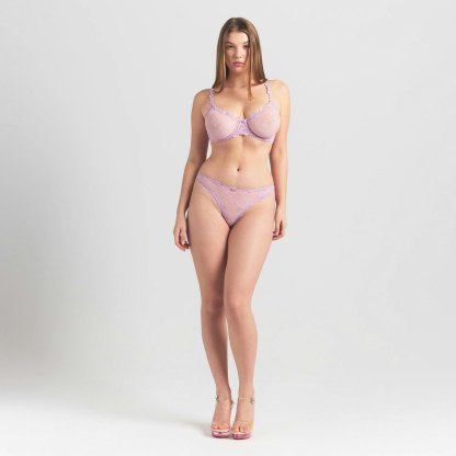 STRETCH LACE UNLINED DEMI BRA - BABY PINK - image 7