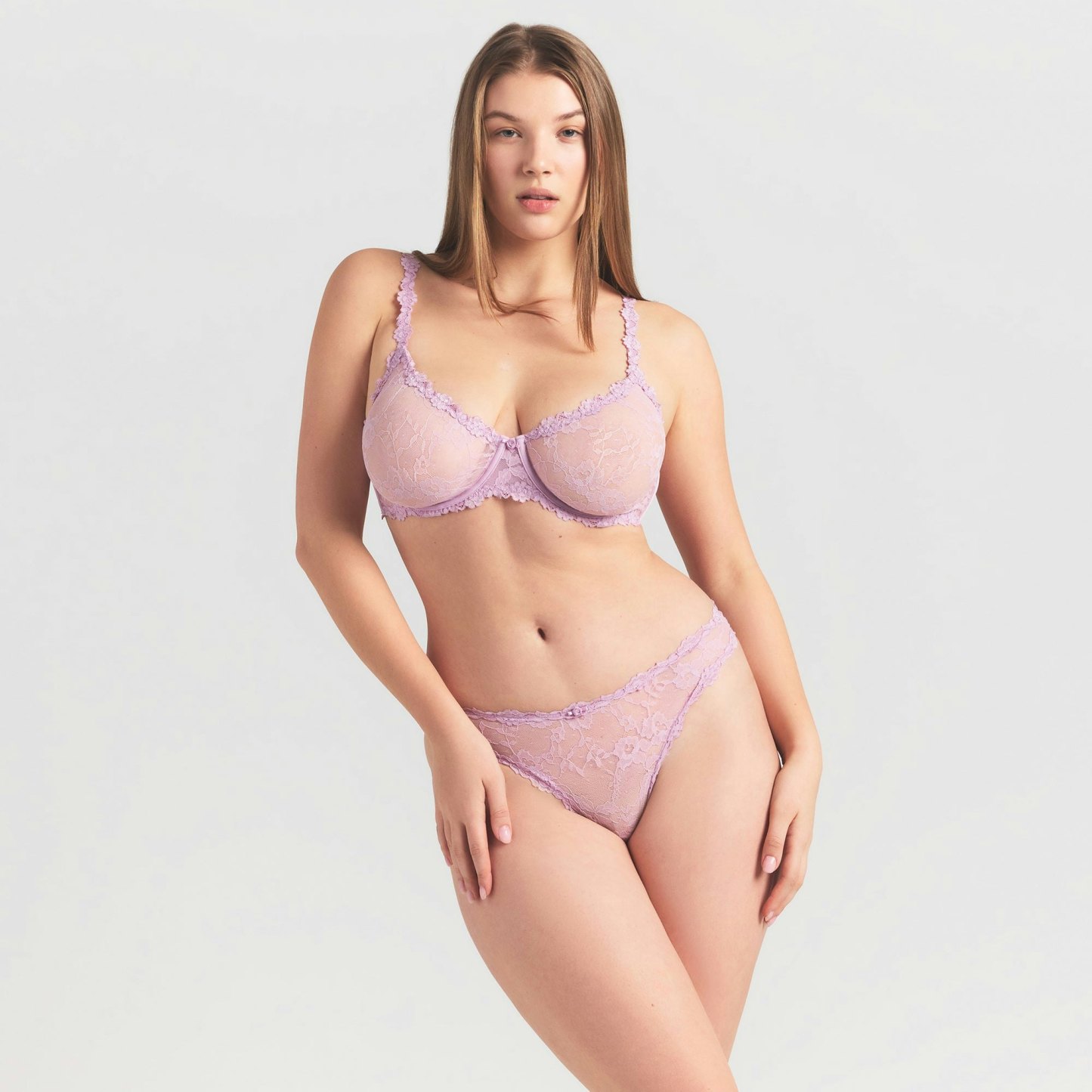 STRETCH LACE UNLINED DEMI BRA - BABY PINK - image 8