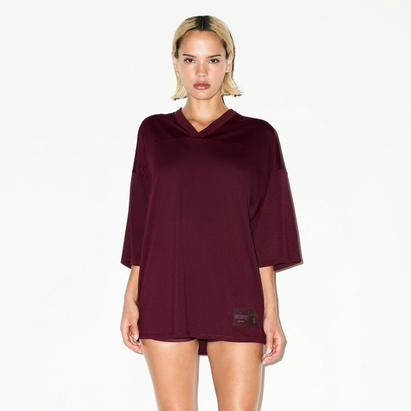 NikeSKIMS AIRY V-NECK OVERSIZED TOP - CURRANT - image 24
