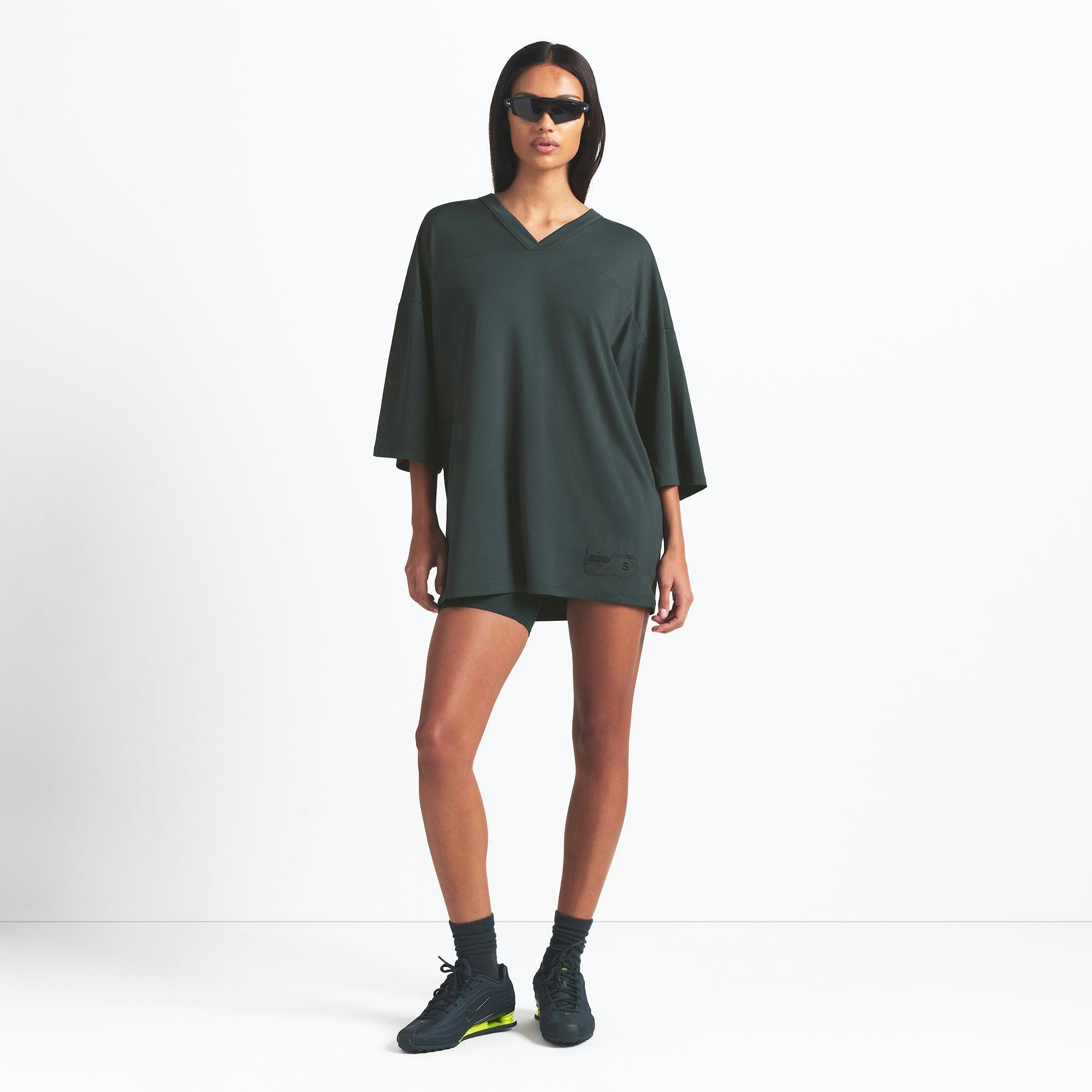 NikeSKIMS AIRY V-NECK OVERSIZED TOP - DARK TEAL - image 16