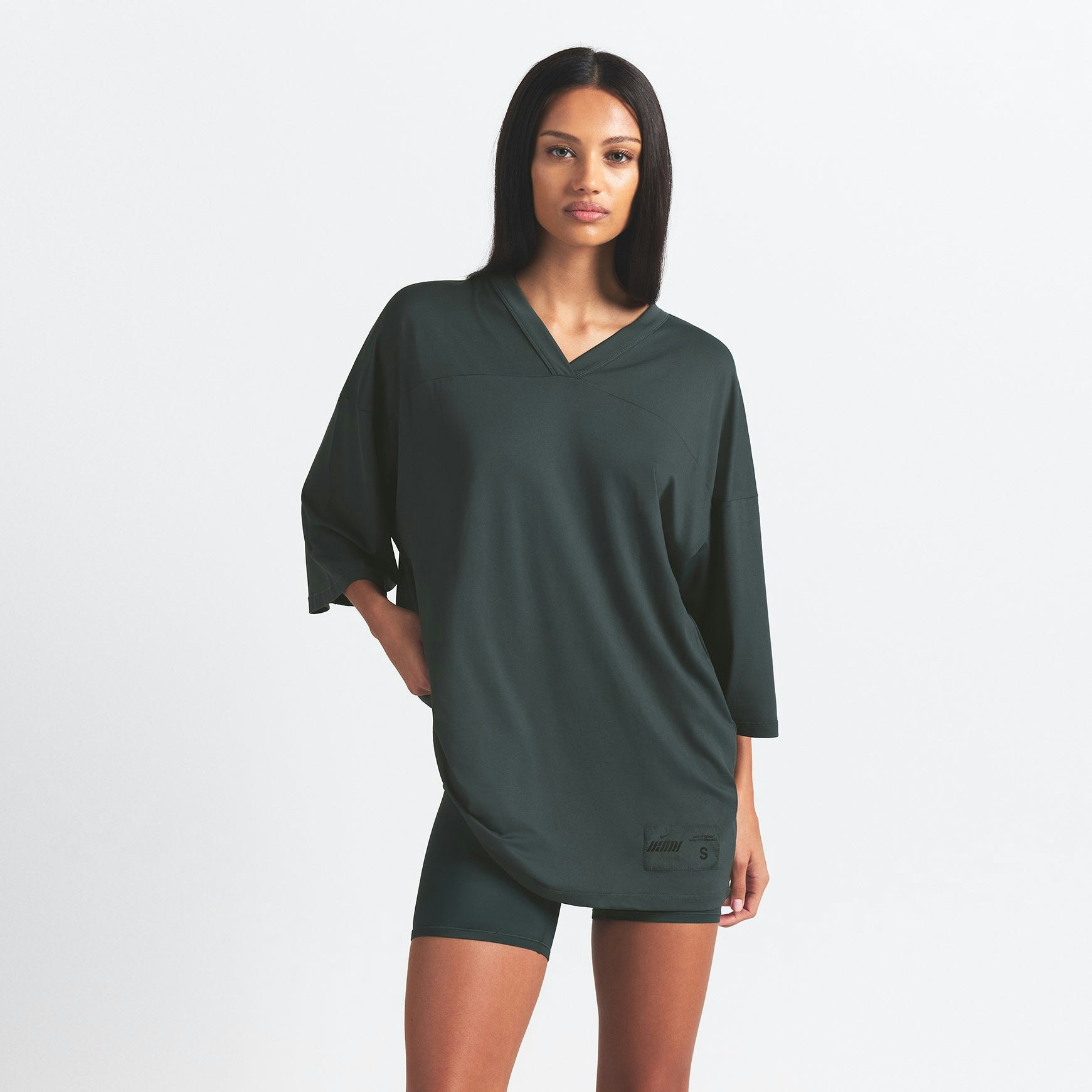 NikeSKIMS AIRY V-NECK OVERSIZED TOP - DARK TEAL - image 19
