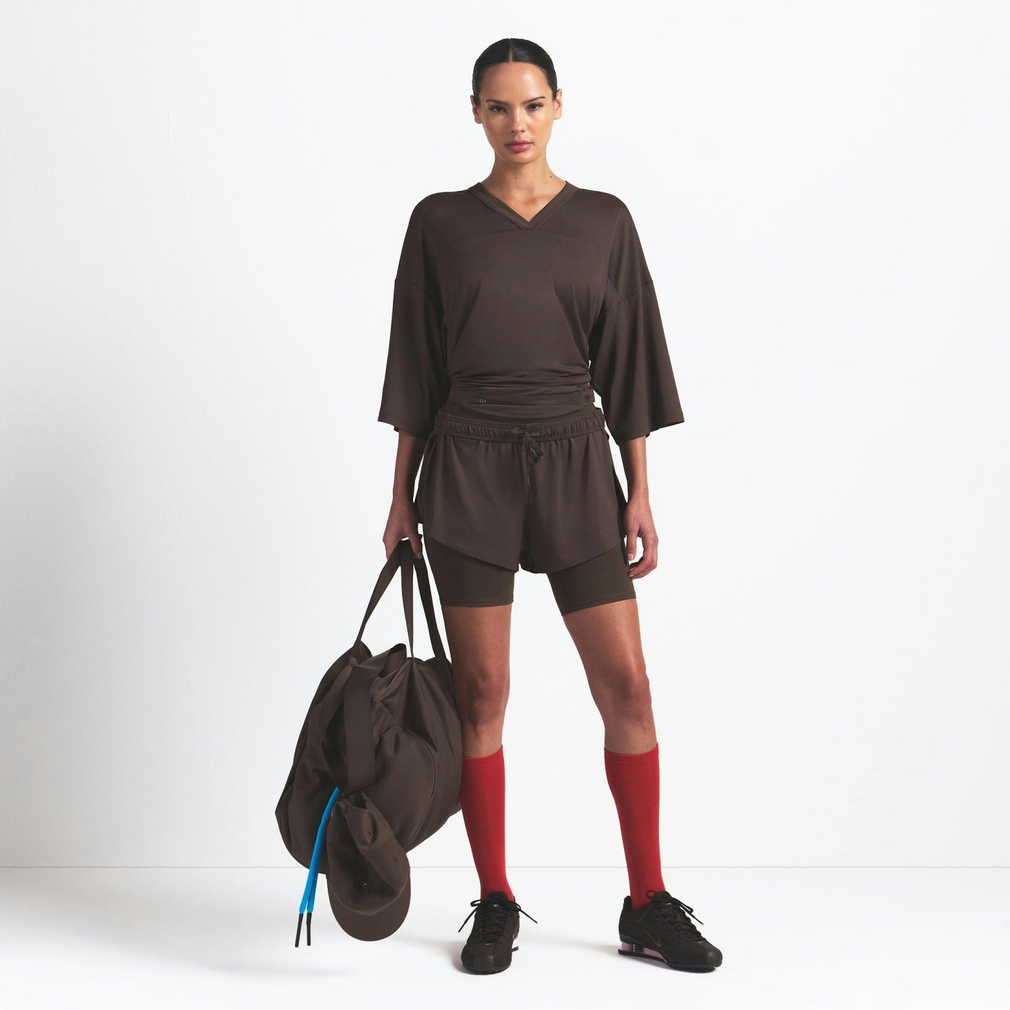 NikeSKIMS AIRY V-NECK OVERSIZED TOP - DARK SEPIA - image 8