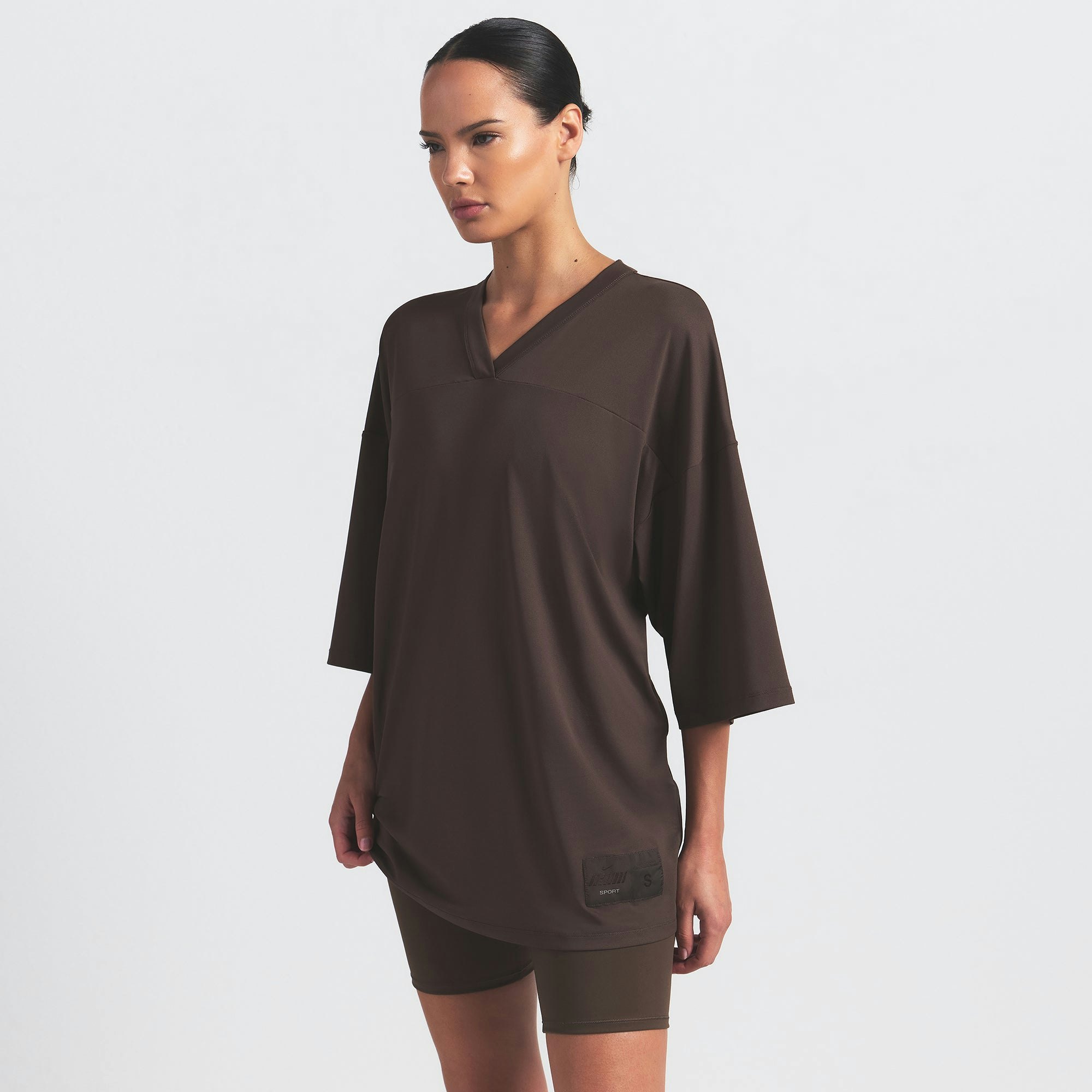 NikeSKIMS AIRY V-NECK OVERSIZED TOP - DARK SEPIA - image 9