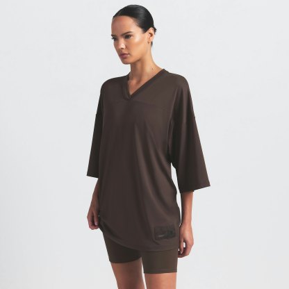 NikeSKIMS AIRY V-NECK OVERSIZED TOP - DARK SEPIA - image 9