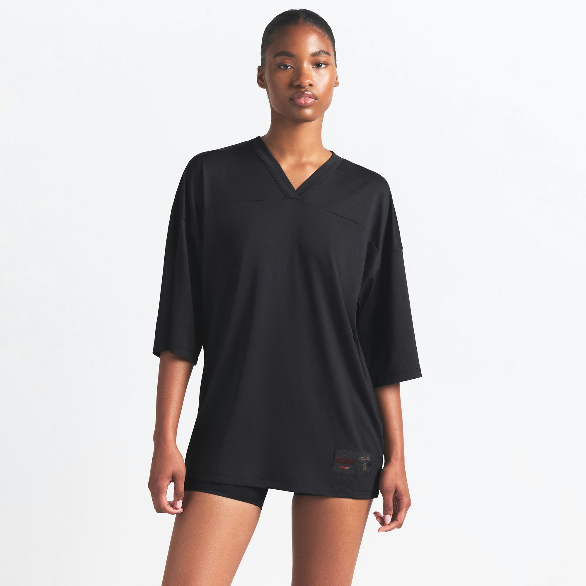 NikeSKIMS AIRY V-NECK OVERSIZED TOP - OBSIDIAN - image 2