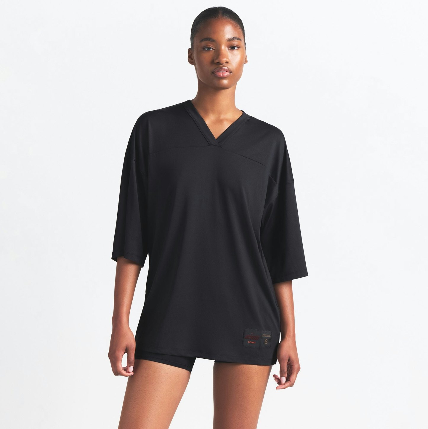 NikeSKIMS AIRY V-NECK OVERSIZED TOP - OBSIDIAN - image 2