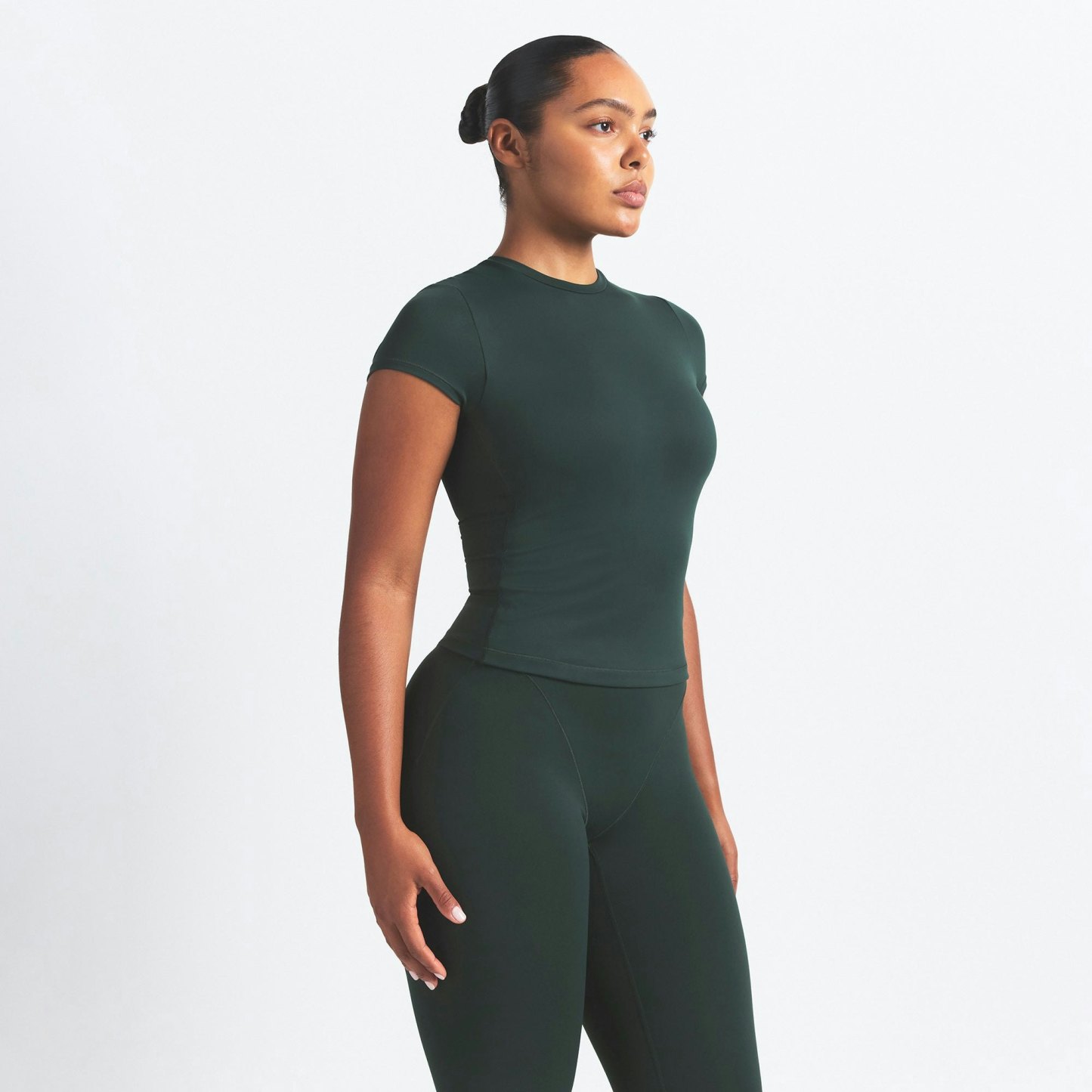 NikeSKIMS MATTE PADDED BABY TEE - DARK TEAL - image 17