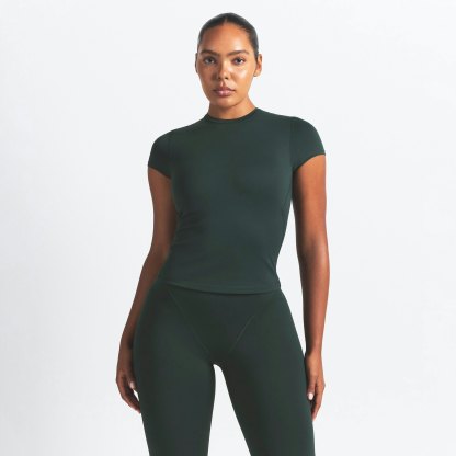 NikeSKIMS MATTE PADDED BABY TEE - DARK TEAL - image 18