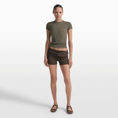 NikeSKIMS RIBBED SEAMLESS BABY TEE - DUSTY OAKMOSS - image 26
