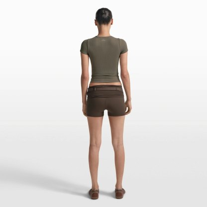 NikeSKIMS RIBBED SEAMLESS BABY TEE - DUSTY OAKMOSS - image 31