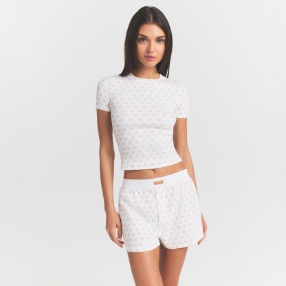 COTTON RIB T-SHIRT - OCHRE HORSESHOE PRINT - image 2