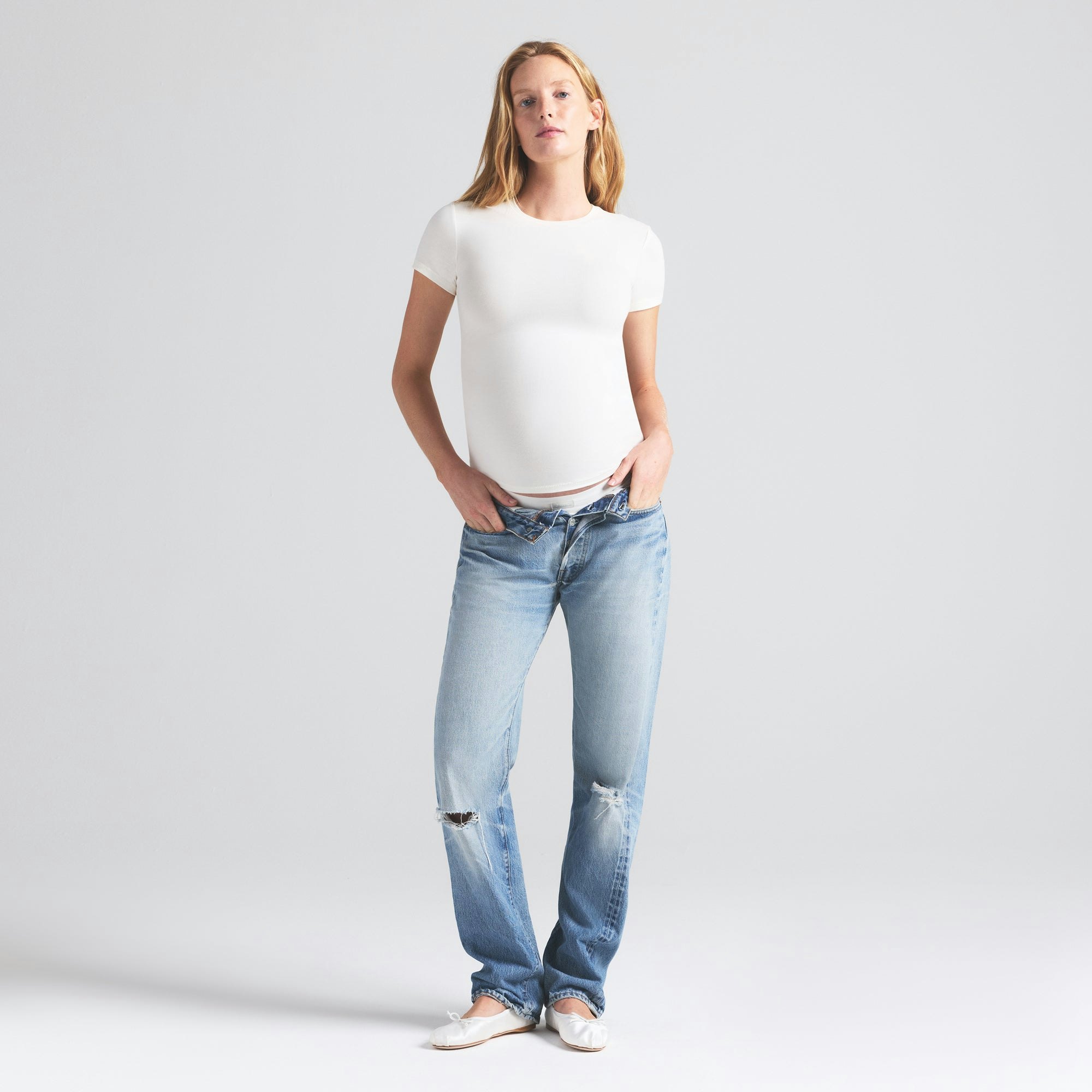COTTON JERSEY MATERNITY T-SHIRT - MARBLE - image 18