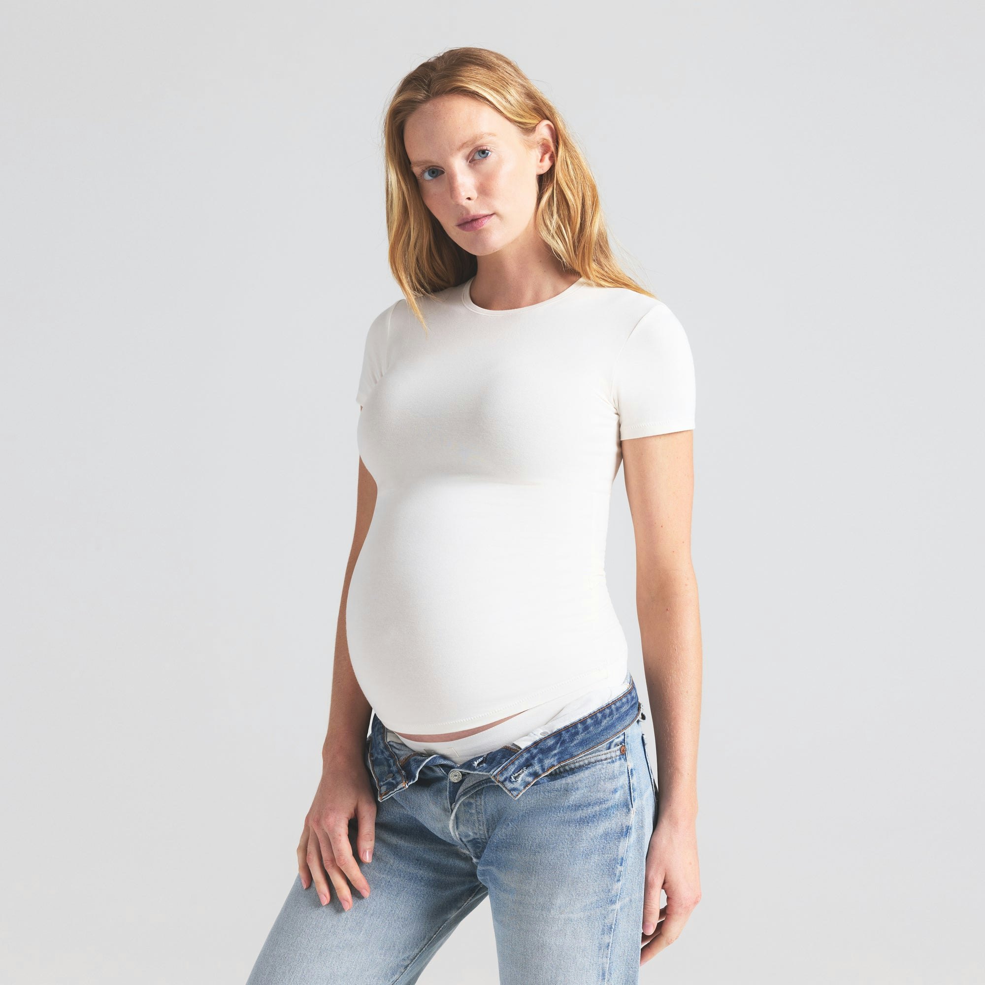 COTTON JERSEY MATERNITY T-SHIRT - MARBLE - image 15