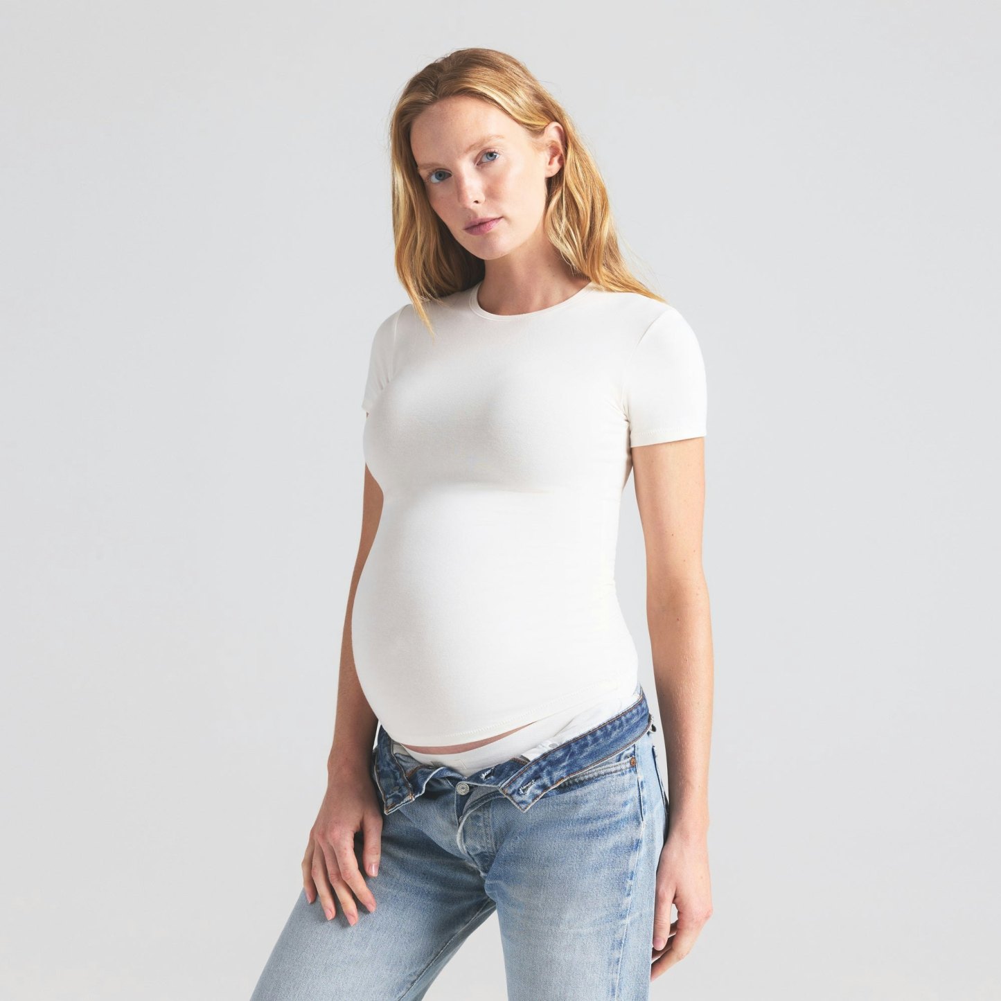 COTTON JERSEY MATERNITY T-SHIRT - MARBLE - image 15