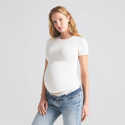 COTTON JERSEY MATERNITY T-SHIRT - MARBLE - image 15