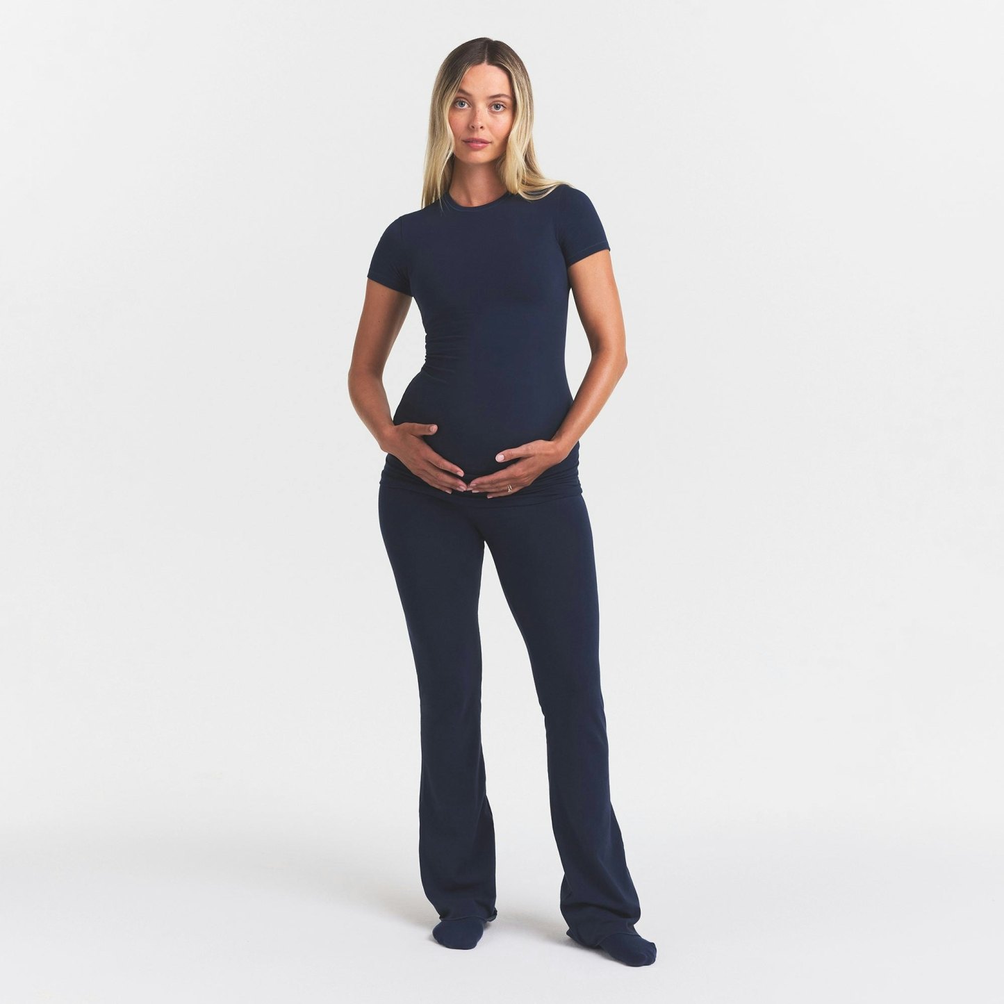 COTTON JERSEY MATERNITY T-SHIRT - NAVY