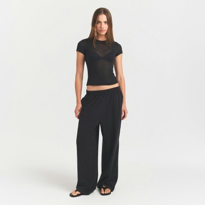 SHEER RIB T-SHIRT - SOOT - image 10