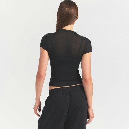 SHEER RIB T-SHIRT - SOOT - image 12