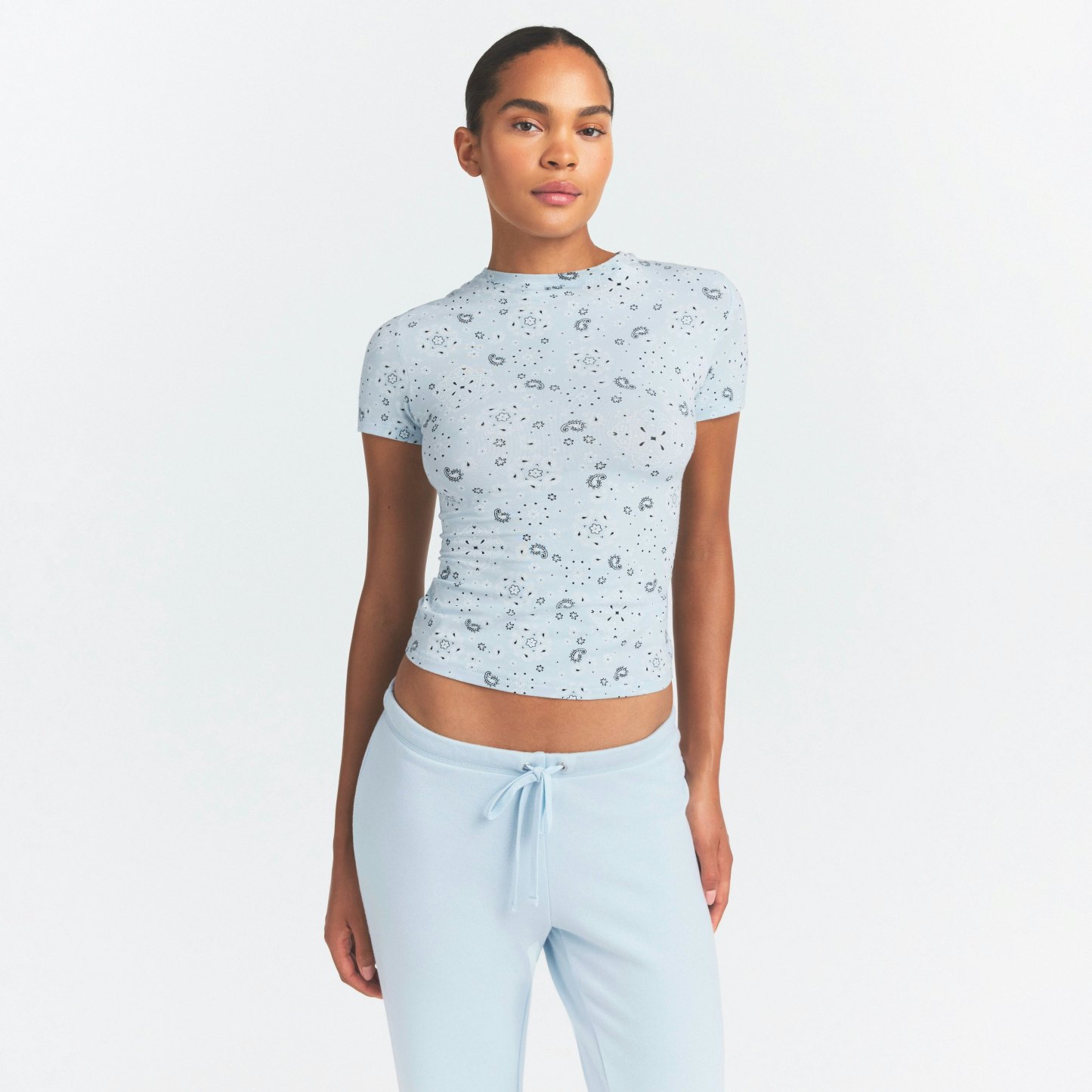 COTTON JERSEY T-SHIRT - POWDER BLUE BANDANA - image 20