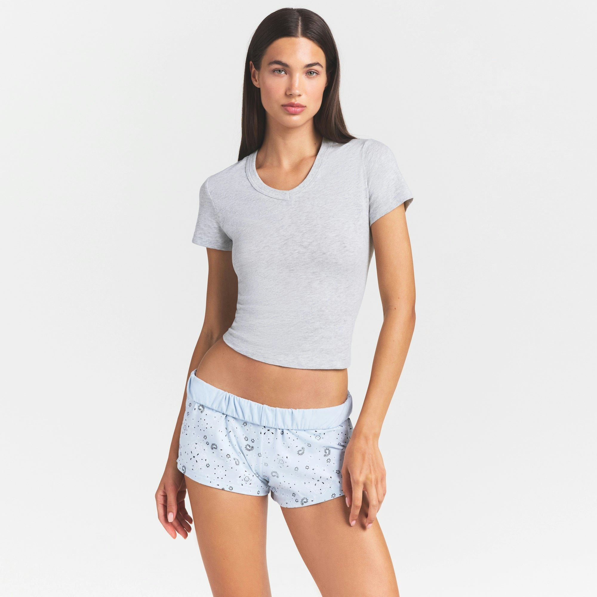 WORN IN JERSEY BABY V NECK TEE - LIGHT HEATHER GREY - image 7