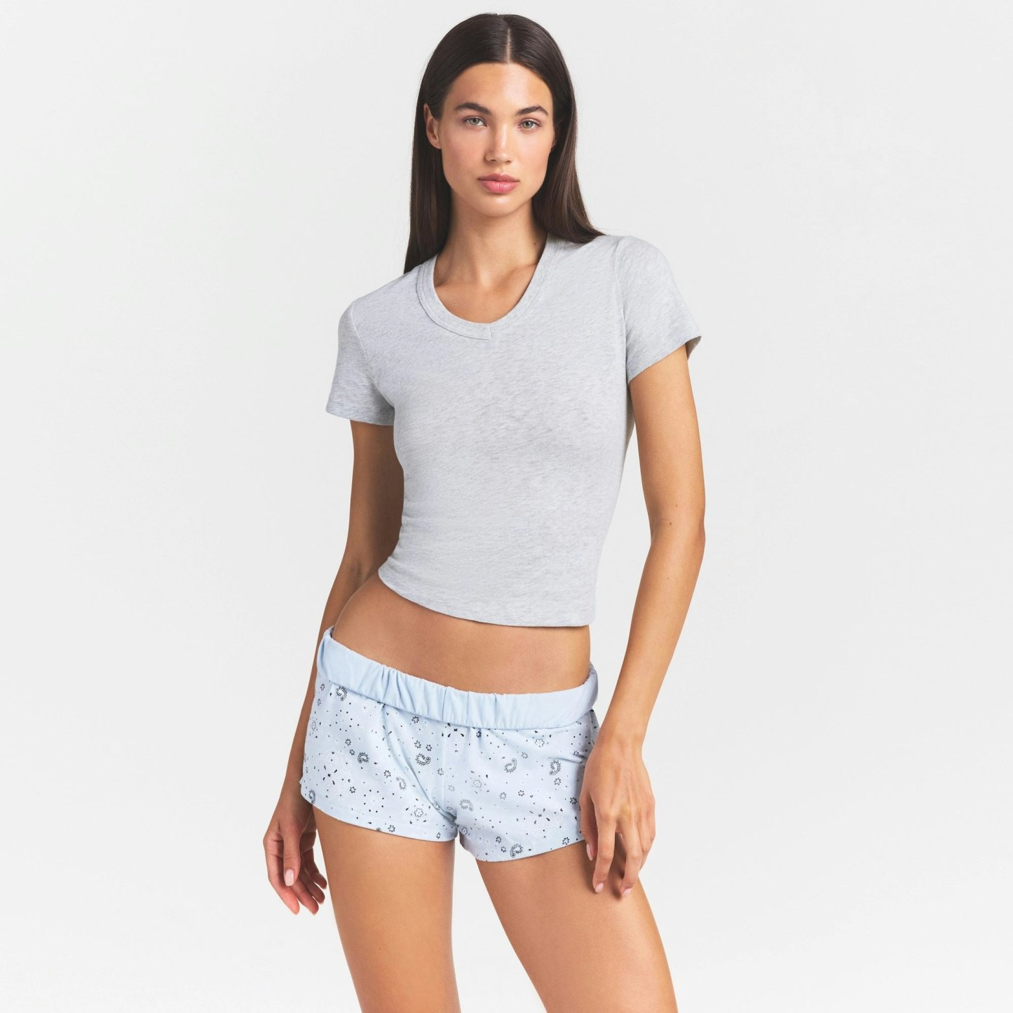 WORN IN JERSEY BABY V NECK TEE - LIGHT HEATHER GREY - image 7