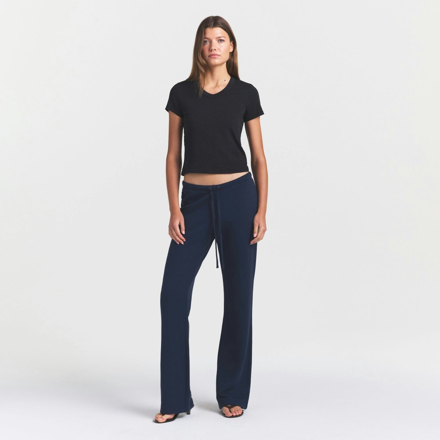 WORN IN JERSEY BABY V NECK TEE - WASHED ONYX