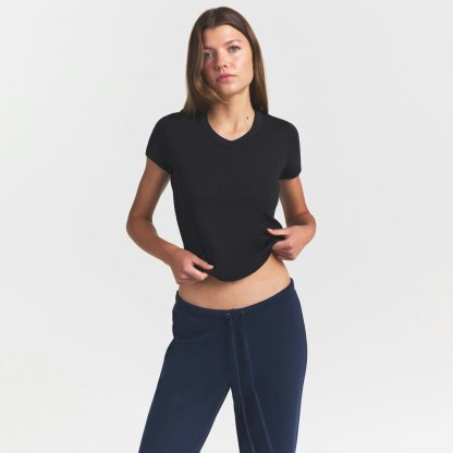 WORN IN JERSEY BABY V NECK TEE - WASHED ONYX - image 2
