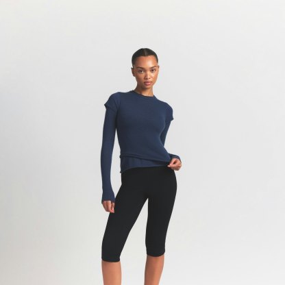 FEATHERWEIGHT CASHMERE TEE - INDIGO - image 13