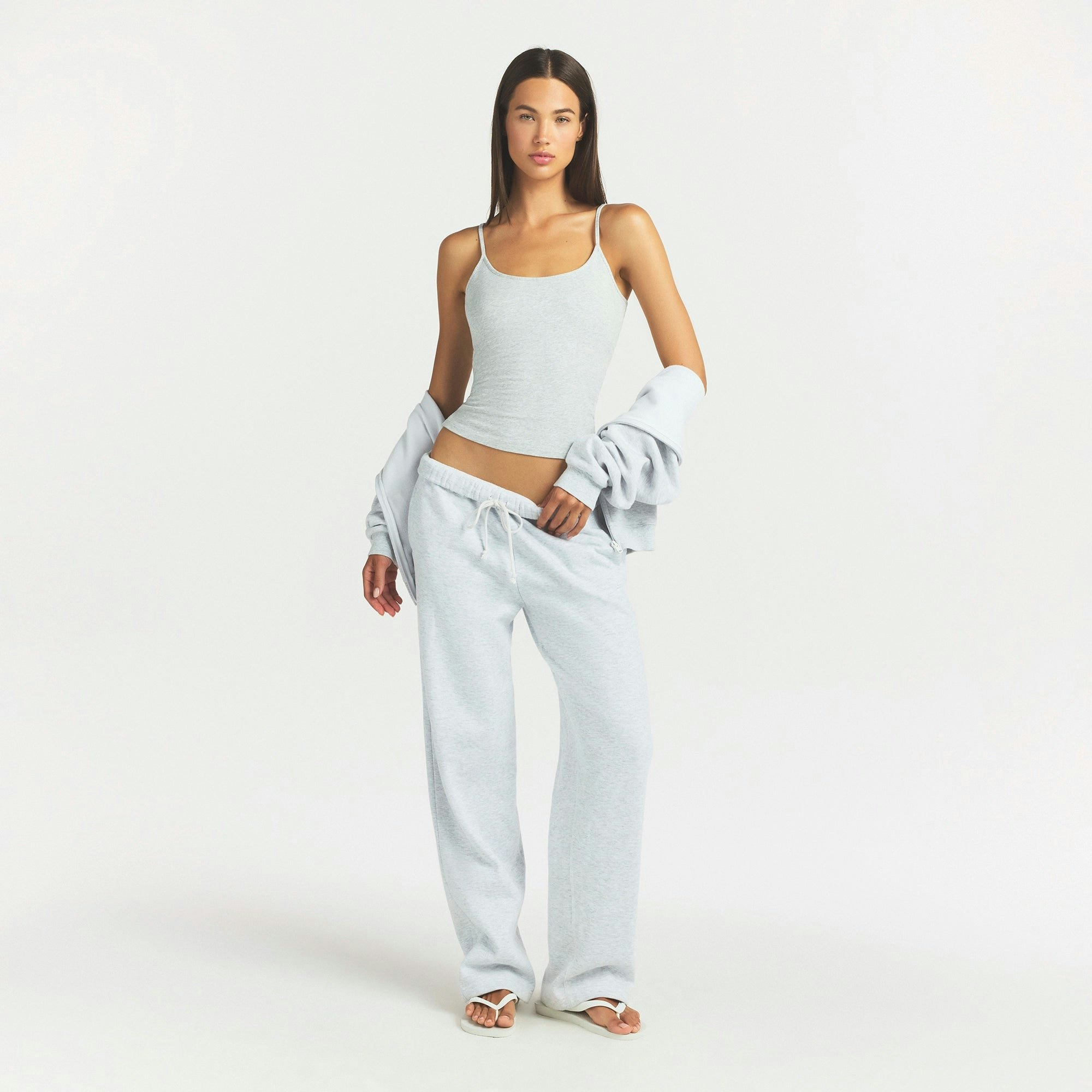 COTTON FLEECE CLASSIC STRAIGHT LEG PANT - LIGHT HEATHER GREY
