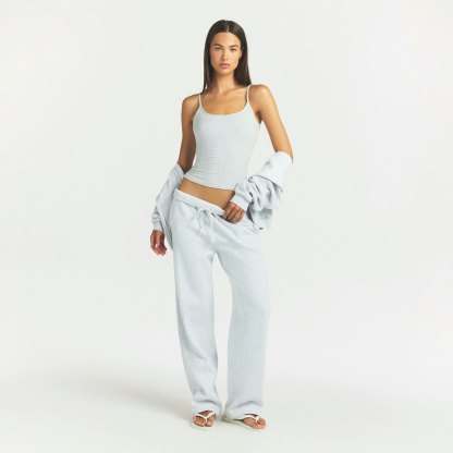 COTTON FLEECE CLASSIC STRAIGHT LEG PANT - LIGHT HEATHER GREY