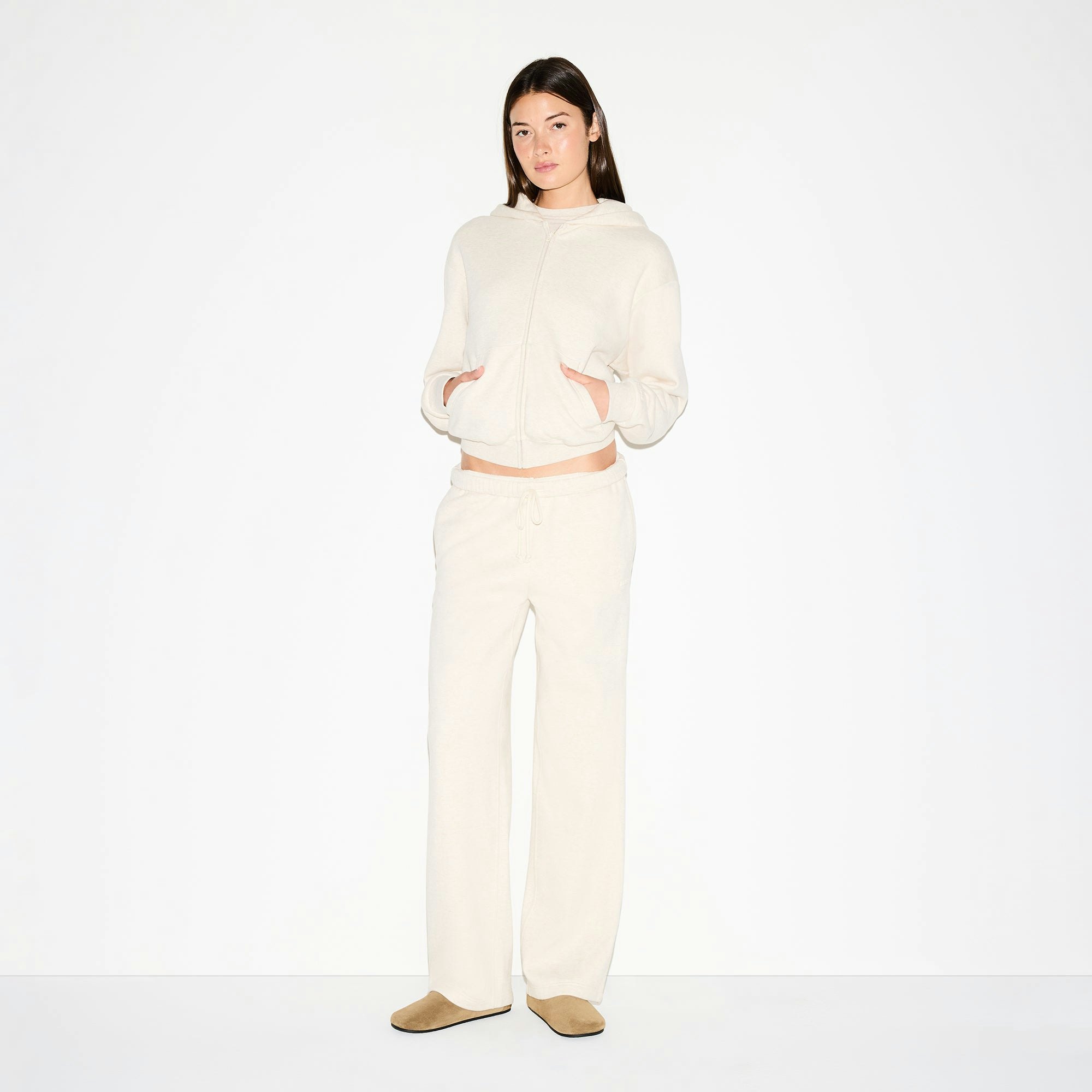 COTTON FLEECE CLASSIC STRAIGHT LEG PANT - OATMEAL HEATHER - image 14